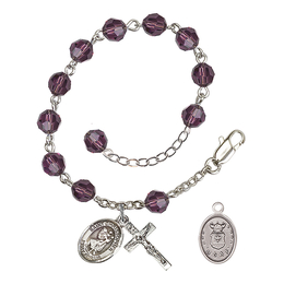 Saint Christopher / Air Force<br>RB0866-9022--1 6mm Rosary Bracelet<br>Available in 19 colors