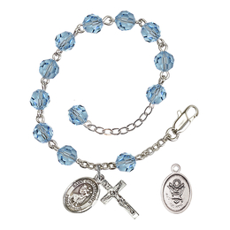 Saint Christopher / Army<br>RB0866-9022--2 6mm Rosary Bracelet<br>Available in 19 colors