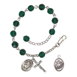 Saint Christopher / Marines<br>RB0866-9022--4 6mm Rosary Bracelet<br>Available in 19 colors