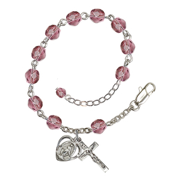 Miraculous Heart<br>RB2400#2 6mm Rosary Bracelet<br>Available in 15 colors