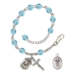 Saint Michael / Army<br>RB2400-9076--2 6mm Rosary Bracelet<br>Available in 15 colors