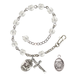 Saint Michael / Coast Guard<br>RB2400-9076--3 6mm Rosary Bracelet<br>Available in 15 colors