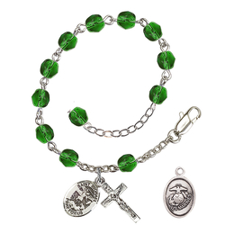 Saint Michael / Marines<br>RB2400-9076--4 6mm Rosary Bracelet<br>Available in 15 colors