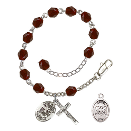 Saint Michael / Nat'l Guard<br>RB2400-9076--5 6mm Rosary Bracelet<br>Available in 15 colors