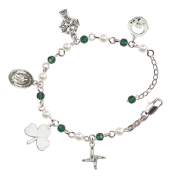 Saint Patrick<br>RB3022 4mm Rosary Bracelet<br>Available in 2 colors