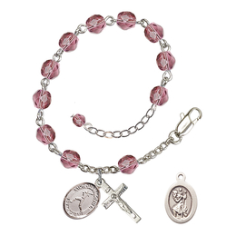 Saint Christopher/Softball<br>RB6000-9145 6mm Rosary Bracelet<br>Available in 12 colors