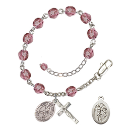 Saint Sebastian/Football<br>RB6000-9161 6mm Rosary Bracelet<br>Available in 12 colors
