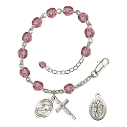 Saint Sebastian/Soccer<br>RB6000-9164 6mm Rosary Bracelet<br>Available in 11 colors