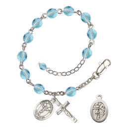 Saint Sebastian/Cheerleading<br>RB6000-9170 6mm Rosary Bracelet<br>Available in 11 colors