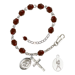 Saint Rita of Cascia/Baseball<br>RB6000-9181 6mm Rosary Bracelet<br>Available in 11 colors