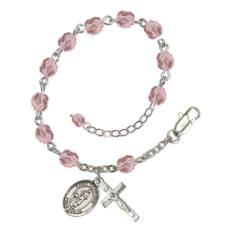 Saint Genesius of Rome<br>RB6000-9038 6mm Rosary Bracelet<br>Available in 11 colors