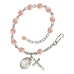 Saint Apollonia<br>RB6000-9005 6mm Rosary Bracelet<br>Available in 11 colors