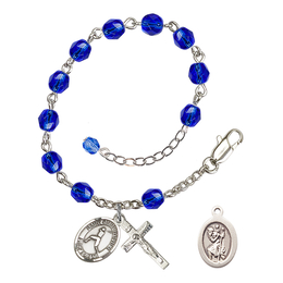 Saint Christopher/Baseball<br>RB6000-9150 6mm Rosary Bracelet<br>Available in 11 colors