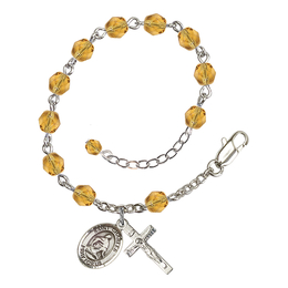 Saint Charles Borromeo<br>RB6000-9020 6mm Rosary Bracelet<br>Available in 11 colors
