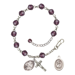 Saint Christopher/Volleyball<br>RB9400-9138 6mm Rosary Bracelet<br>Available in 12 colors