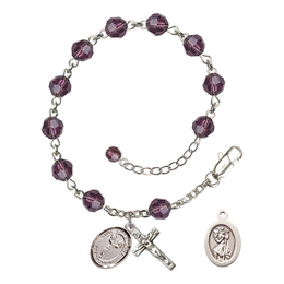 Saint Christopher/Cheerleading<br>RB9400-9140 6mm Rosary Bracelet<br>Available in 12 colors