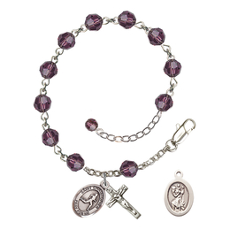 Saint Christopher/Track & Field<br>RB9400-9149 6mm Rosary Bracelet<br>Available in 12 colors