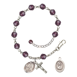 Saint Christopher/Football<br>RB9400-9151 6mm Rosary Bracelet<br>Available in 12 colors