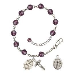 Saint Sebastian/Track & Field<br>RB9400-9176 6mm Rosary Bracelet<br>Available in 12 colors