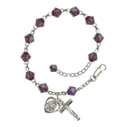 Miraculous Heart<br>RB9587#1 6mm Rosary Bracelet<br>Available in 14 colors