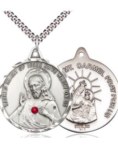Scapular w/ Ruby Stone 0203S - 1 3/8 x 1 1/4