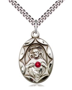 Scapular w/ Ruby Stone 0801S - 1 x 5/8
