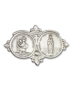 Our Lady of the Highway 1024V - 2 x 3 1/8 Visor Clip