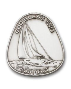 God Bless This Sailboat 1082V - 1 5/8 x 1 1/2 Visor Clip