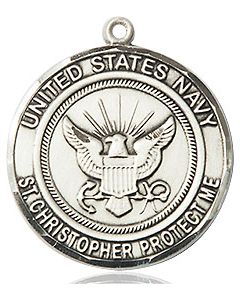 Navy St Christopher 1183--6 - 3/4 x 3/4
