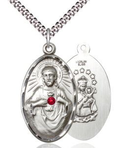 Scapular w/ Ruby Stone 1654 - 1 3/8 x 3/4
