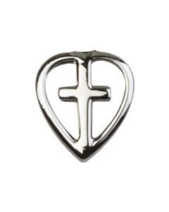 Heart / Cross 1709L - 1/2 x 3/8 Lapel Pin