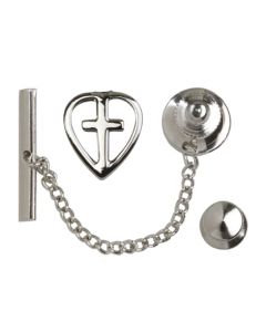 Heart / Cross 1709L/TTL - 1/2 x 3/8 Lapel Pin/Tie Tac