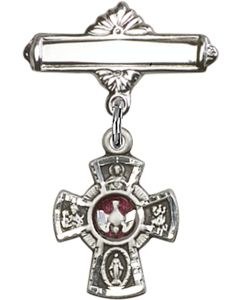 5-Way Red Epoxy Baby Badge - 3145E/0730
