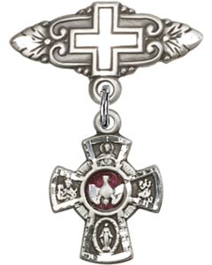 5-Way Red Epoxy Baby Badge - 3145E/0731