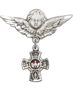 5-Way Red Epoxy Baby Badge - 3145E/0733