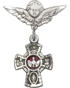 5-Way Red Epoxy Baby Badge - 3145E/0735