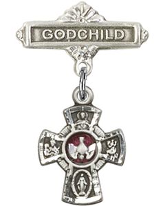 5-Way Red Epoxy Baby Badge - 3145E/0736
