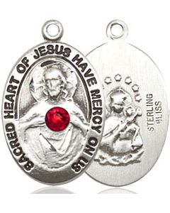 Scapular w/ Ruby Stone 3988 - 3/4 x 3/8