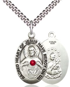 Scapular w/ Ruby Stone 4028 - 1 x 5/8