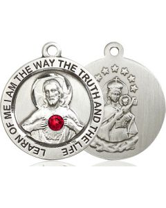 Scapular w/ Ruby Stone 4058 - 3/4 x 3/4