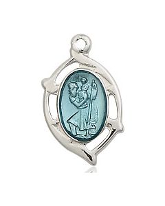 St Christopher 4259 - 5/8 x 3/8 w/ Blue Epoxy