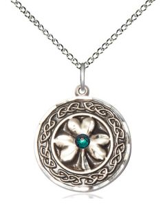 Shamrock w/Celtic Border & Emerald Stone 5106 - 3/4 X 3/4