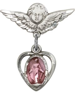 Heart Miraculous Blue Epoxy Baby Badge - 5401EP/0735