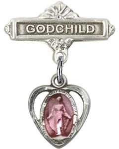 Heart Miraculous Blue Epoxy Baby Badge - 5401EP/0736