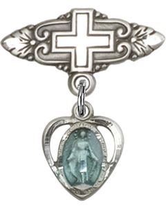 Heart Miraculous Blue Epoxy Baby Badge - 5401E/0731