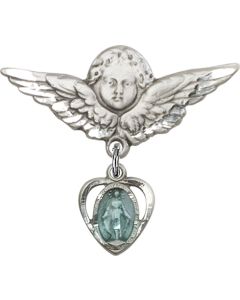 Heart Miraculous Blue Epoxy Baby Badge - 5401E/0733