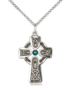 Celtic Cross w/ Emerald Stone 5689 - 1 x 5/8