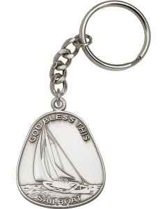 God Bless This Sailboat 5880SRC - 1 7/8 x 1 1/2 KeyChain