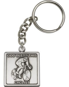 God Bless This Cyclist 5885SRC - 1 1/2 x 1 1/4 KeyChain