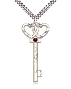 Key w/Double Hearts 6212 - 2 Sizes Available in 12 colors